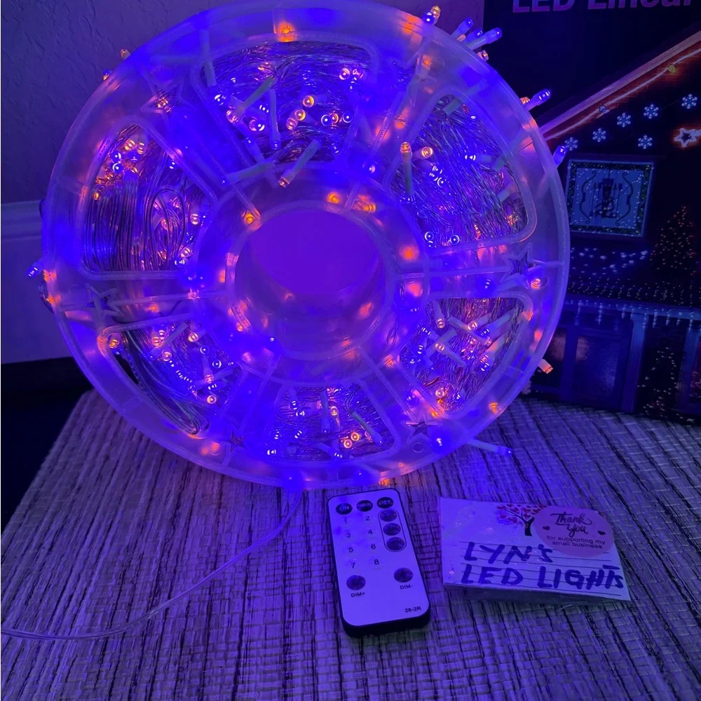 String Lights Purple and Orange Waterpoof 400ft